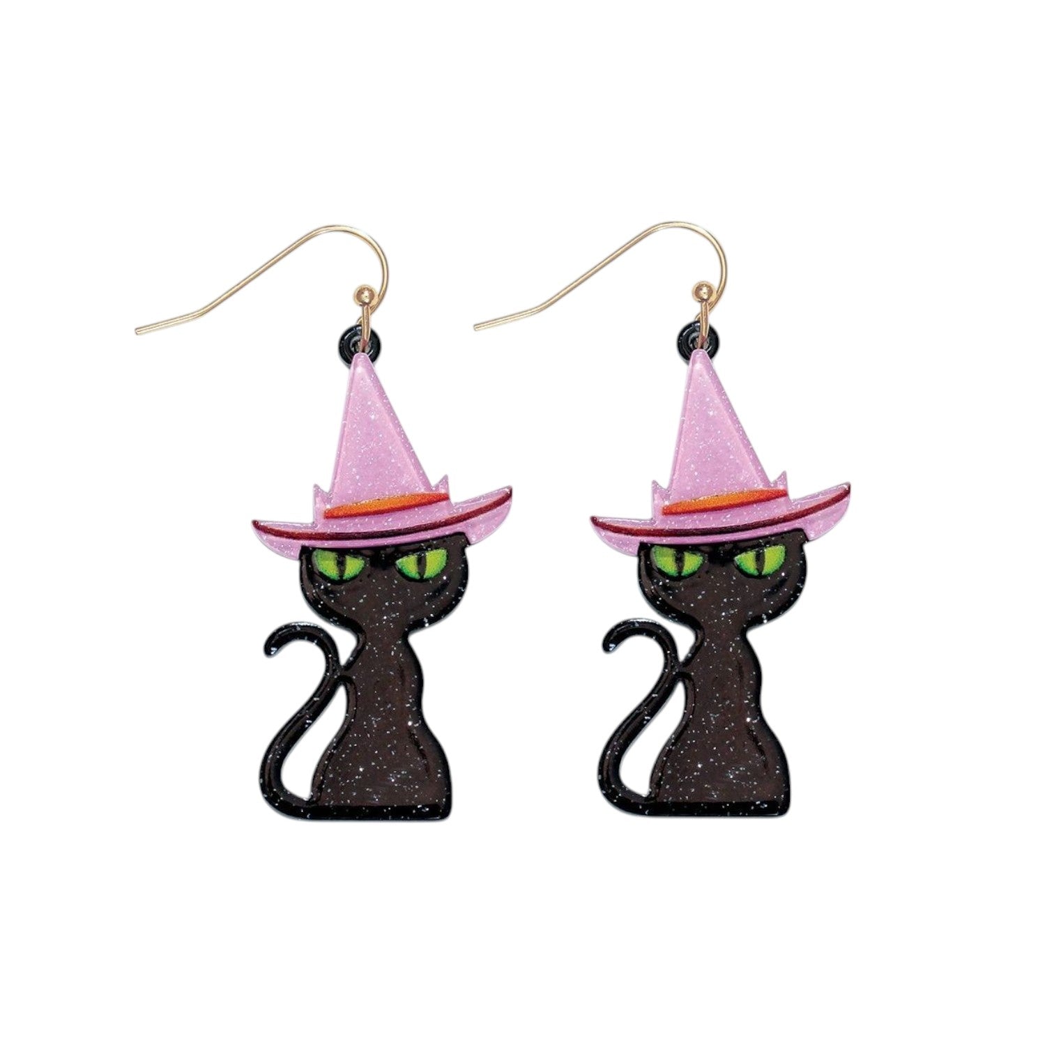 Purrrrrrple Hat Black Cat Earrings - Mellow Monkey
