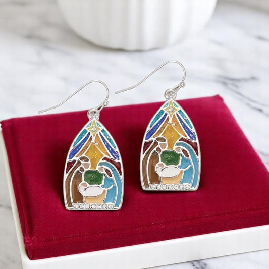 Stained Glass Nativity Earrings - Mellow Monkey