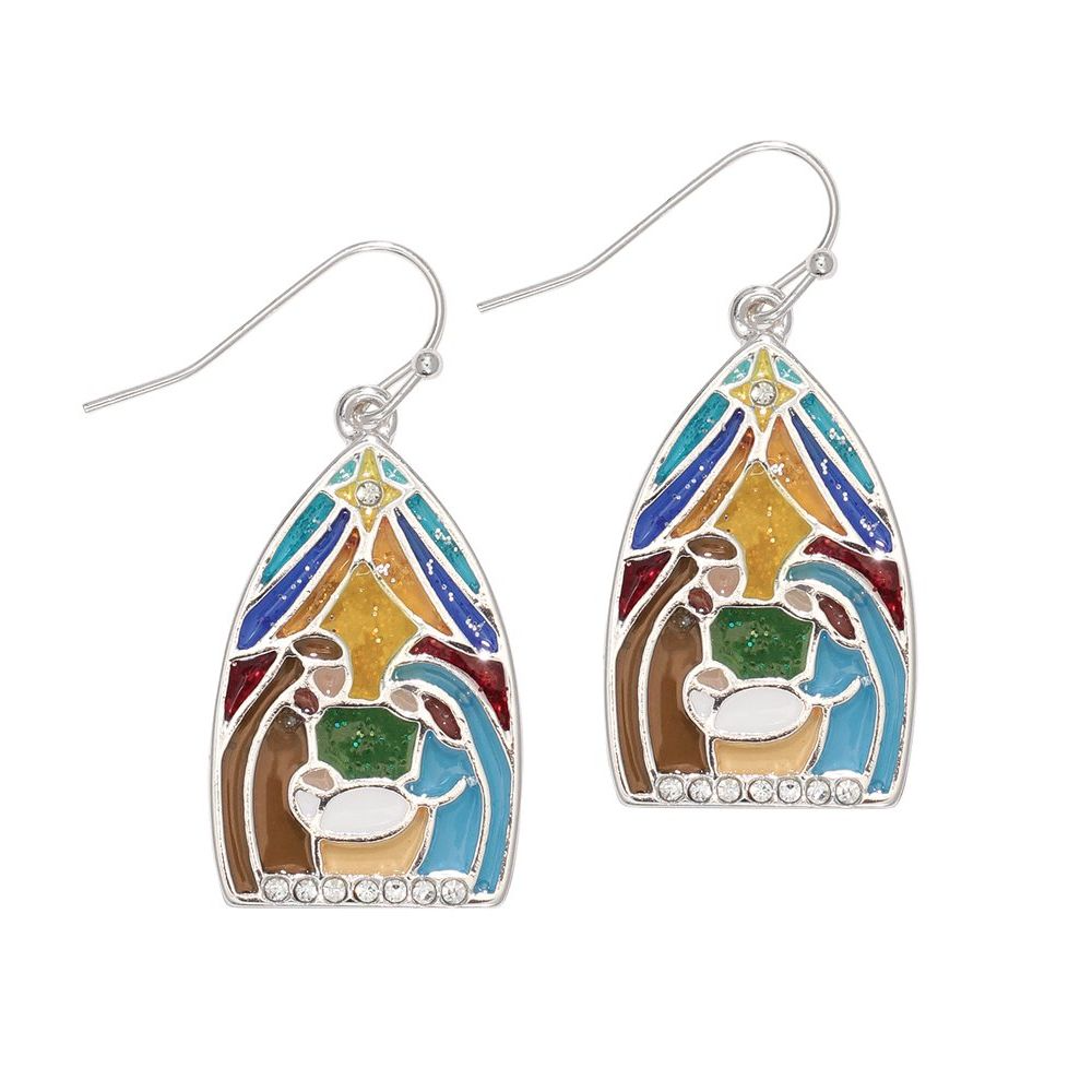 Stained Glass Nativity Earrings - Mellow Monkey