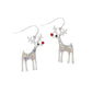 Crystal Studded Silver Rudolph Earrings - Mellow Monkey