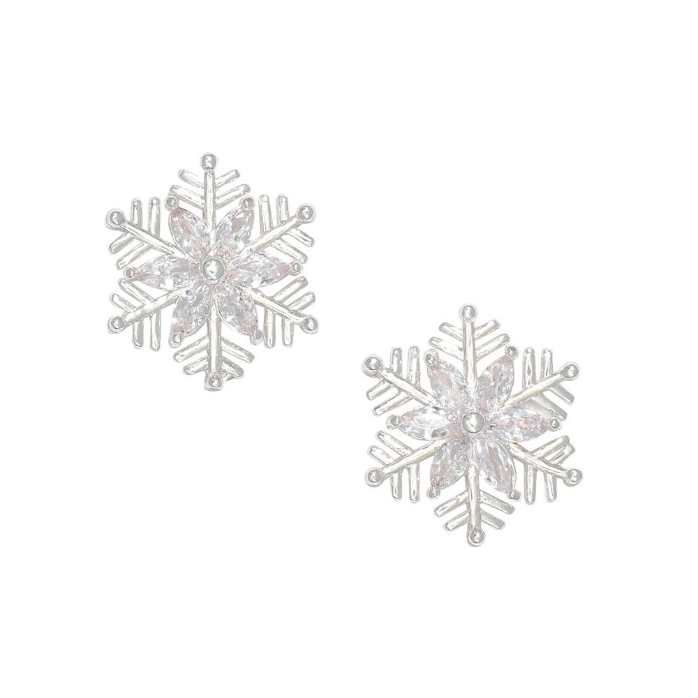 Silver Snowflake with Crystal Earrings - Mellow Monkey