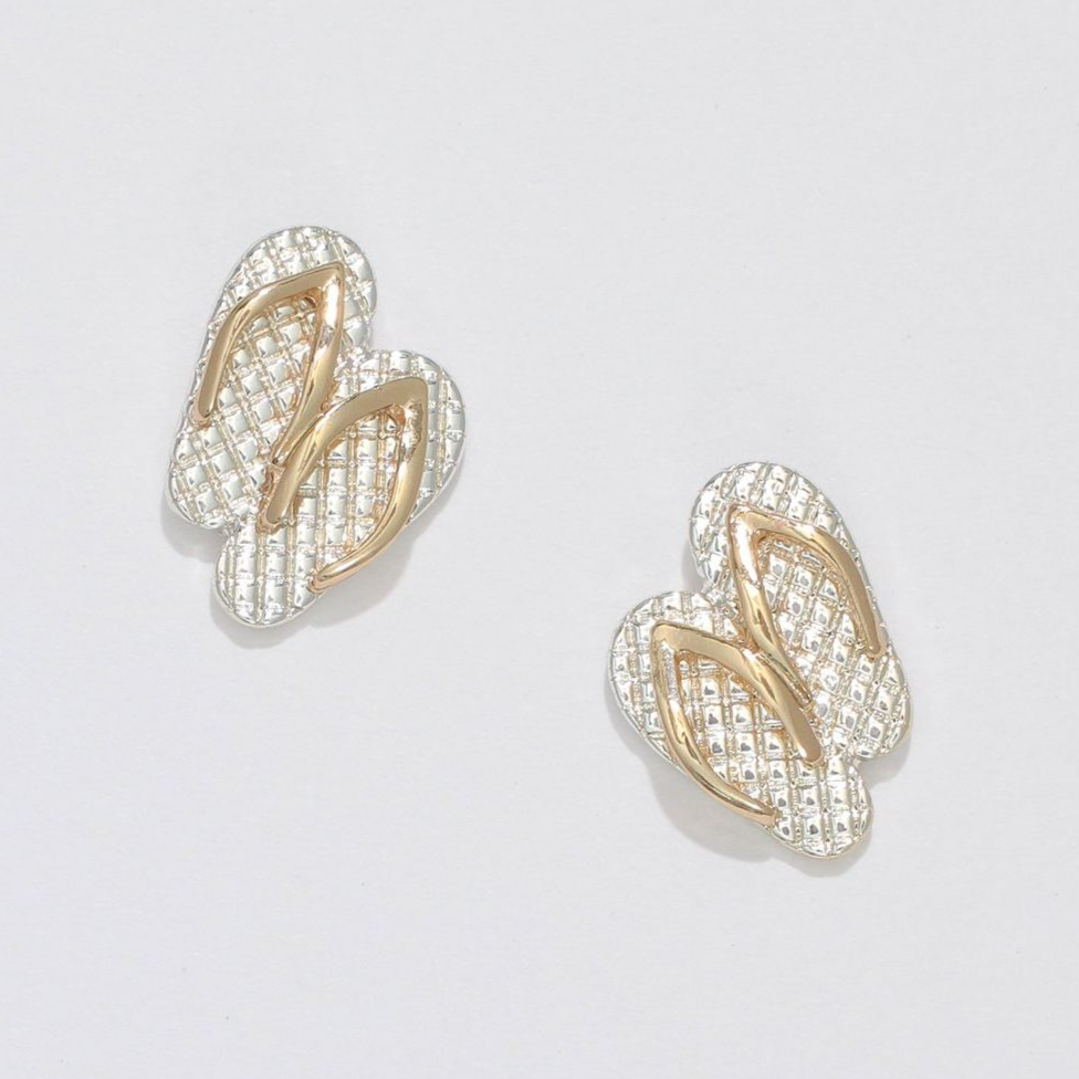 Two Tone Flipflop Stud Earrings - Mellow Monkey