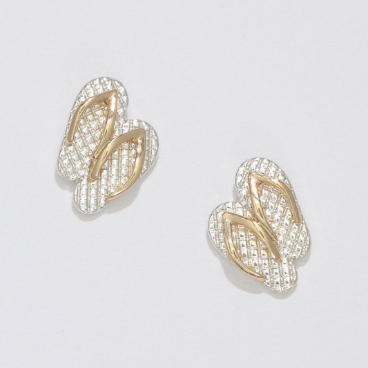 Two Tone Flipflop Stud Earrings - Mellow Monkey