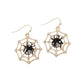 Gold Webs with Spiders Earrings - Mellow Monkey