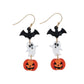 Bat Ghost Pumpkin Dangle Earrings - Mellow Monkey