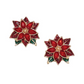 Crystal and Glitter Poinsettia Earrings - Mellow Monkey