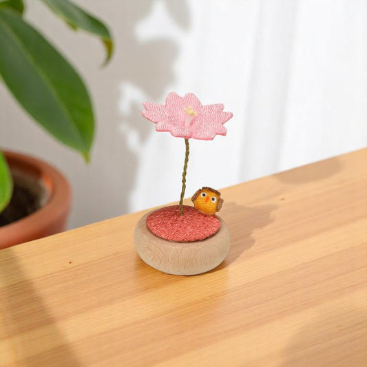 Yurayura Sakura Owl with Pink Flower - 2.75-in - Mellow Monkey