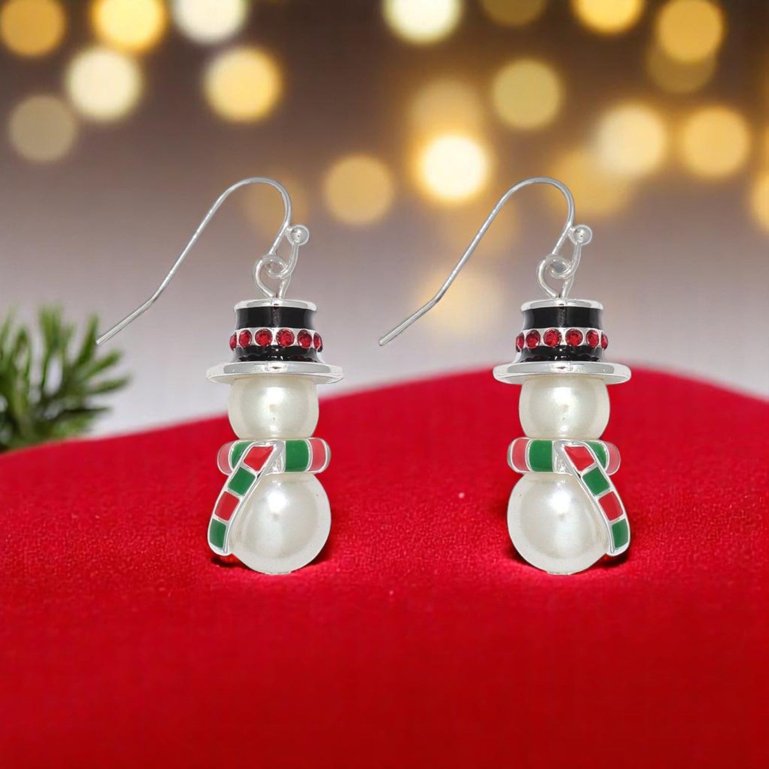 Snowman with Scarf Earrings - Mellow Monkey