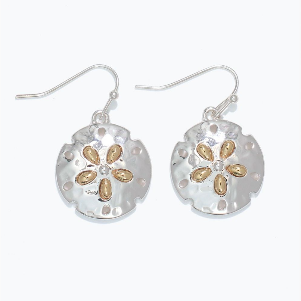 Two Tone Sand Dollar - Earrings - Mellow Monkey