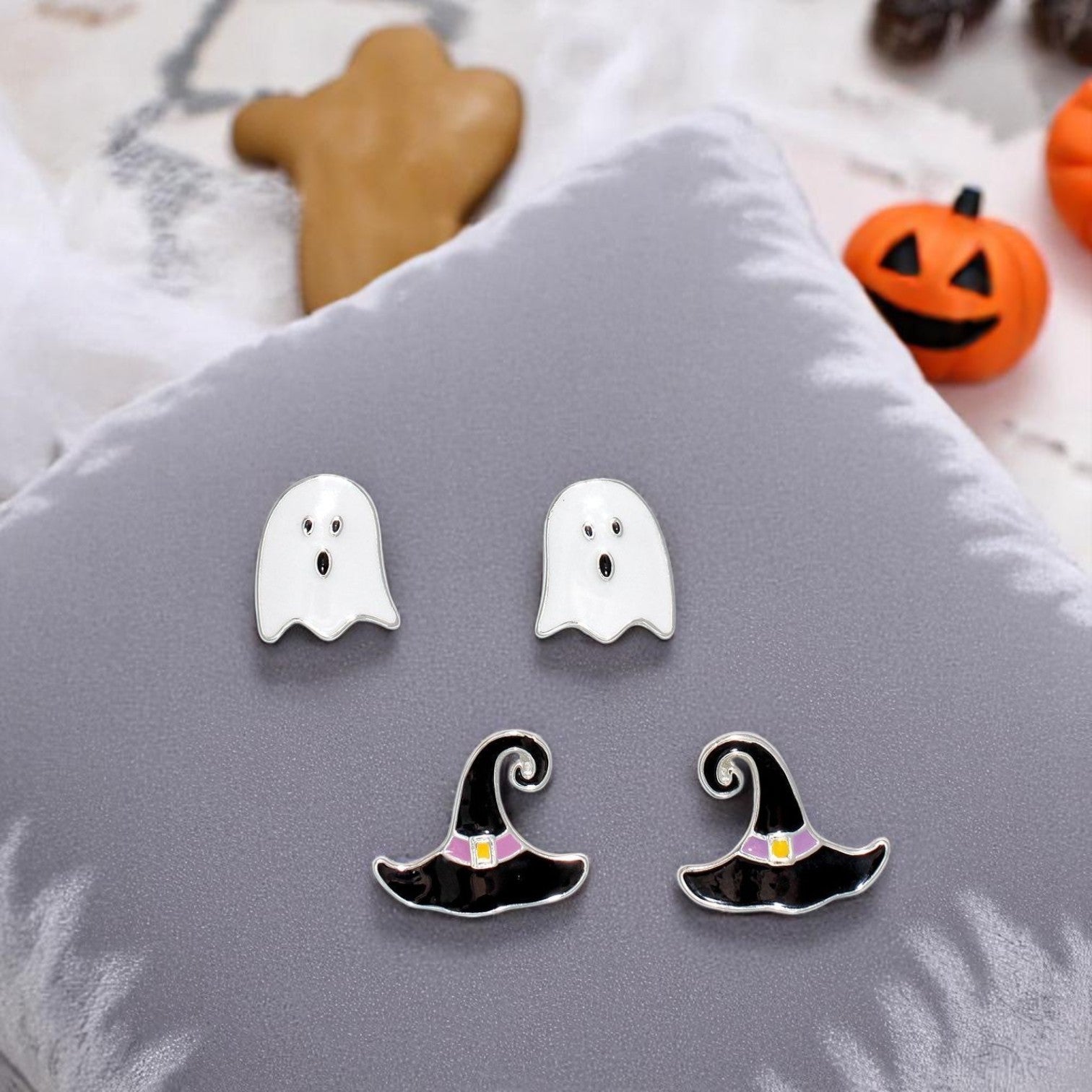 Ghost & Witch Hat Earring Duo - Mellow Monkey