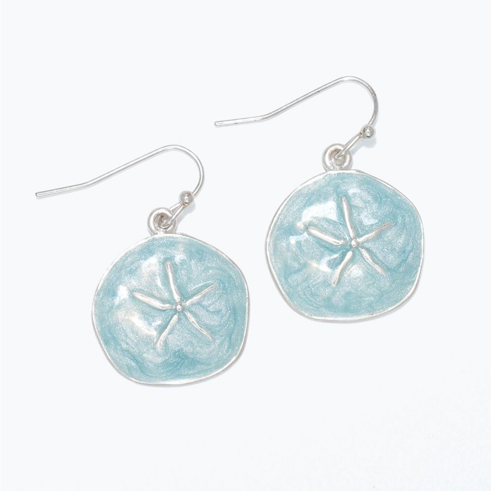 Aqua Swirl With Silver Starfish - Earrings - Mellow Monkey