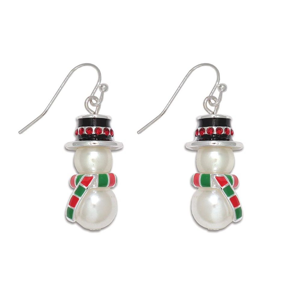 Snowman with Scarf Earrings - Mellow Monkey