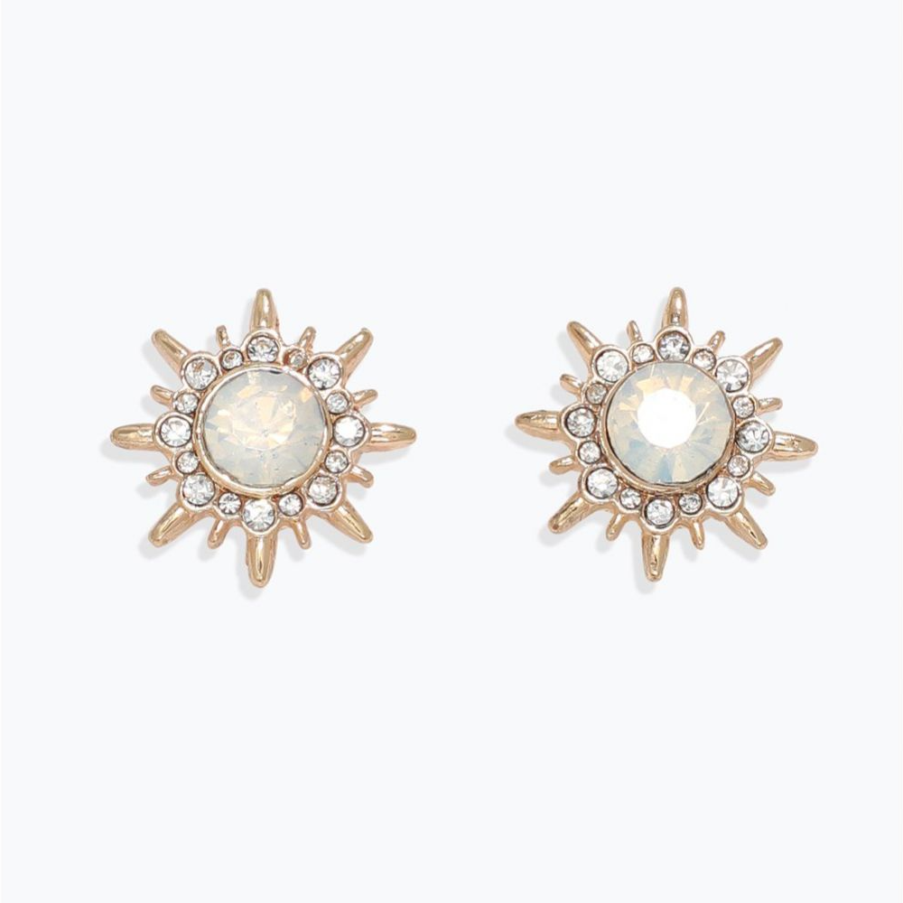 Gold Bursts With Crystals - Earrings - Mellow Monkey