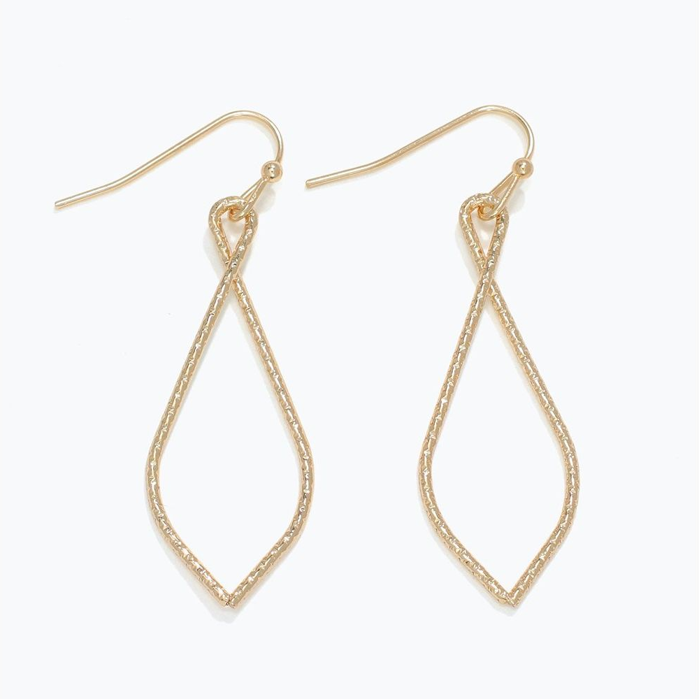 Textured Gold Twist Drops - Earrings - Mellow Monkey