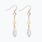Gold Clover And Pearl Drop Earrings - Mellow Monkey