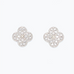 Sparkly Silver Clovers With CZ Inlay - Earrings - Mellow Monkey