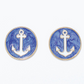 Blue & White Anchor Posts - Earrings - Mellow Monkey