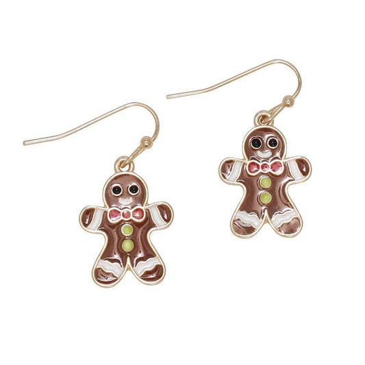 Earrings - Enamel Gingerbread Men - Mellow Monkey
