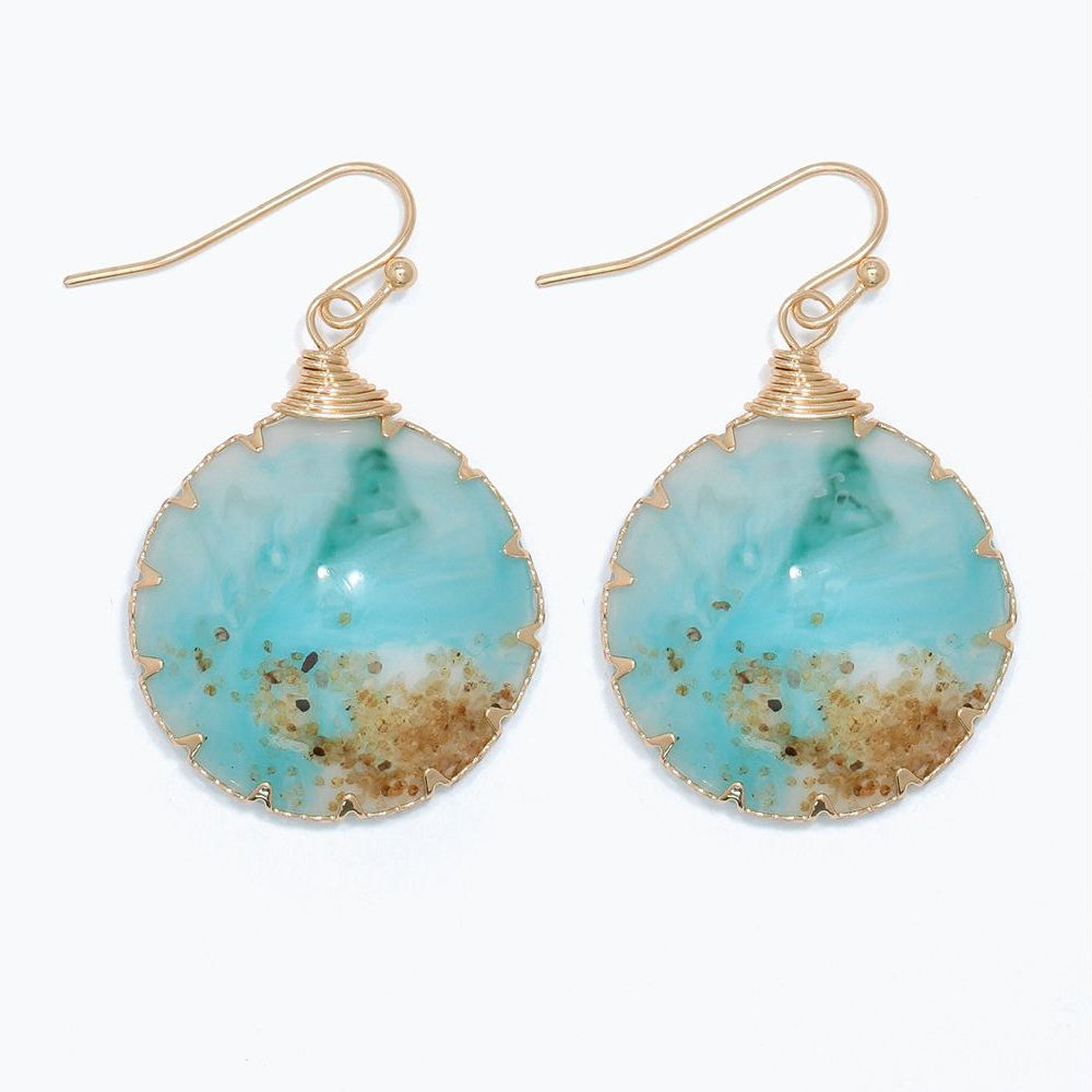 Sandy Beach Drop In Gold - Earrings - Mellow Monkey