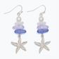 Starfish With Soft Blue Sea Glass & Pearls - Earrings - Mellow Monkey