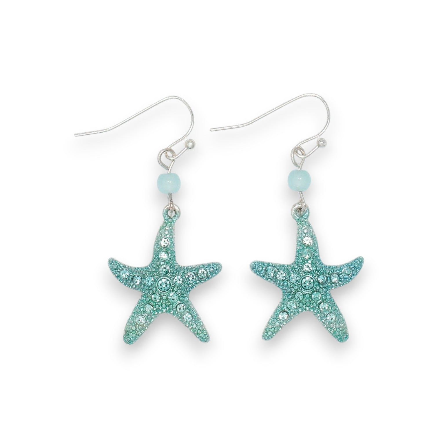 Mint Starfish With Crystals - Earrings - Mellow Monkey