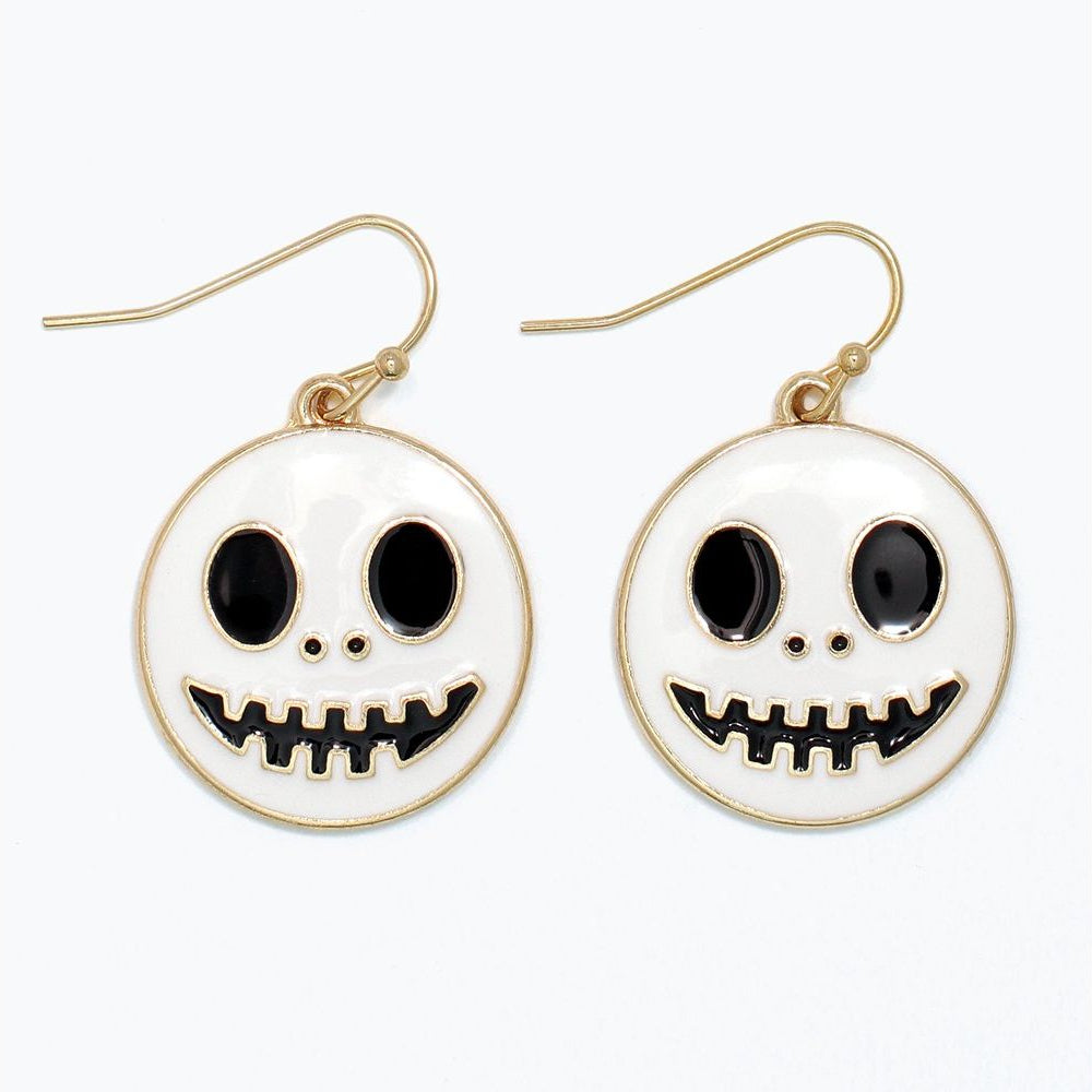 Earrings - Enamel Happy Skull - Mellow Monkey
