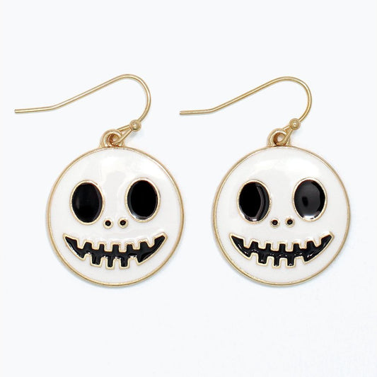 Earrings - Enamel Happy Skull - Mellow Monkey