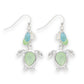 Silver Sea Glass Turtles - Earrings - Mellow Monkey