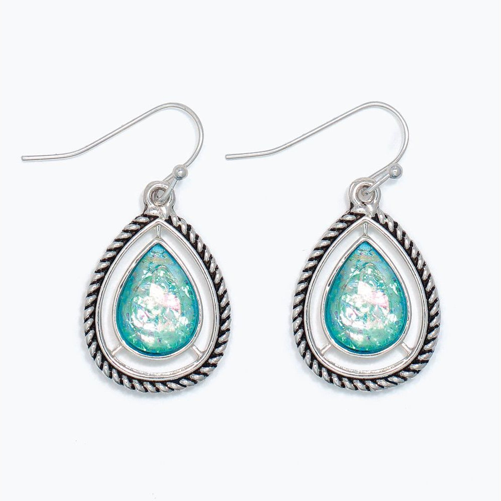 Turquoise Teardrop in Silver - Earrings - Mellow Monkey