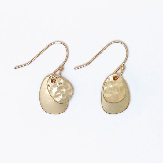 Hammered + Polished Gold Earrings