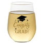 Congrats Grad! - Shatterproof Stemless Wine Glass - 2-pk - Mellow Monkey