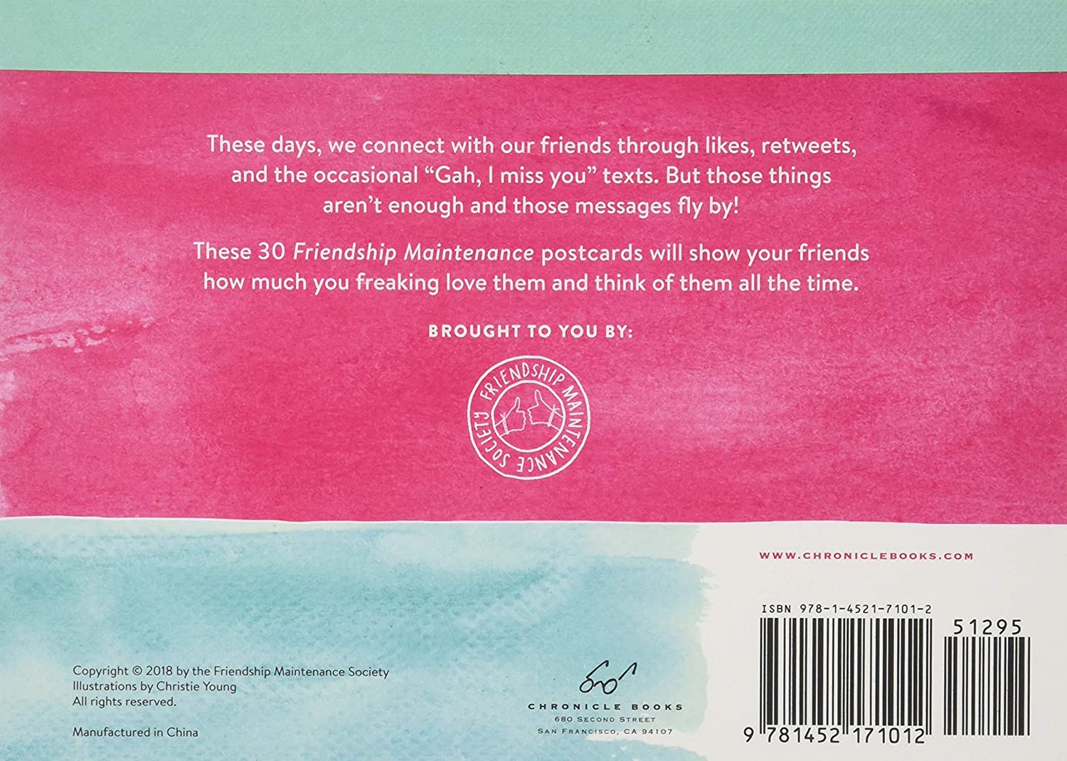 Friendship Maintenance: 30 Postcards to Say How Much You Freaking Care - Mellow Monkey