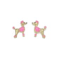 Pink and Gold Poodles - Gold Stud Earrings - Mellow Monkey
