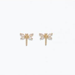 Dragonfly with Clear Crystals - COLOR Stud Earrings - Mellow Monkey