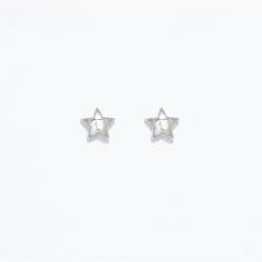 Bright Silver Stars - Silver Stud Earrings - Mellow Monkey