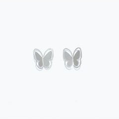 Cutout Silver Butterflies - Silver Stud Earrings - Mellow Monkey
