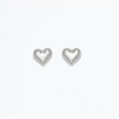 Polished Silver Hearts - Silver Stud Earrings - Mellow Monkey