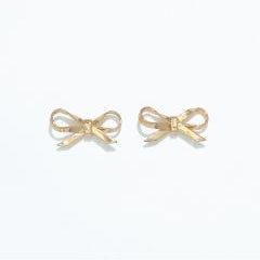 Polished Gold Bows - Gold Stud Earrings - Mellow Monkey