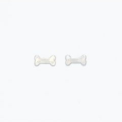 Cute Silver Dog Bones - Silver Stud Earrings - Mellow Monkey