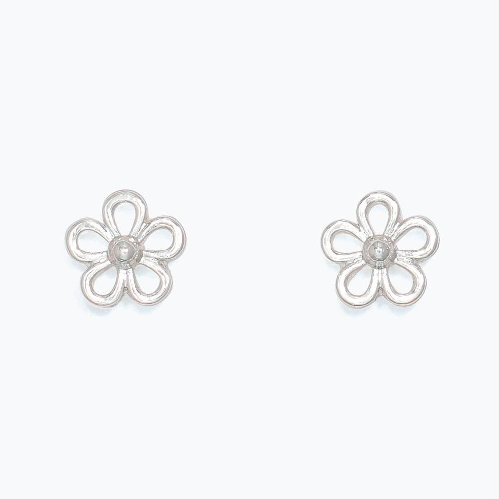 Delicate Open Silver Flower - Earrings - Mellow Monkey