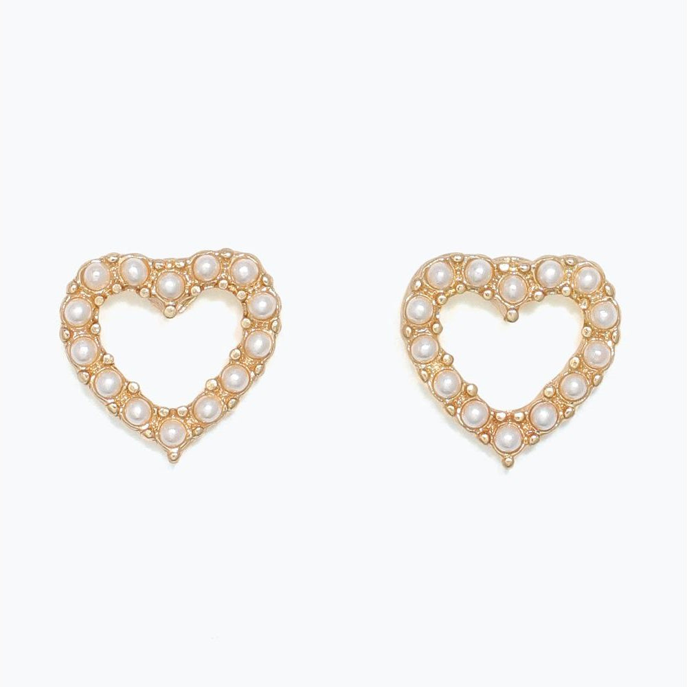 Earrings - Open Pearl Hearts - Mellow Monkey