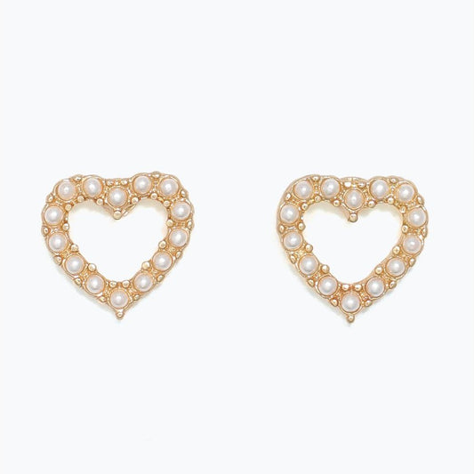 Earrings - Open Pearl Hearts - Mellow Monkey
