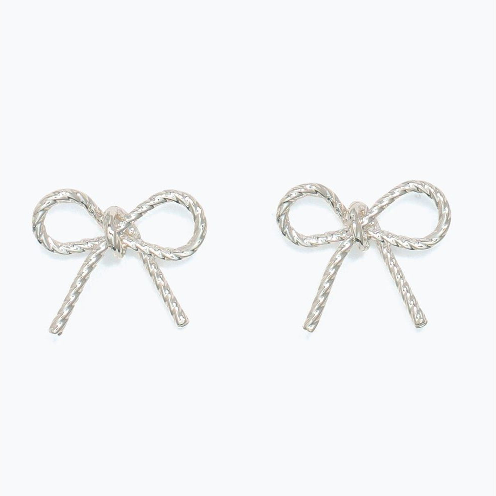 Earrings - Silver Rope Bows - Mellow Monkey