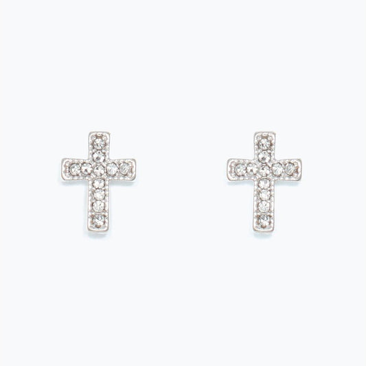 Silver Crystal Crosses - Earrings - Mellow Monkey
