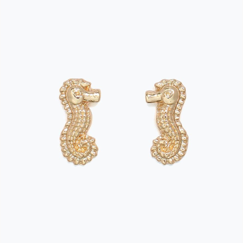 Earrings - Gold Detailed Seahorse - Mellow Monkey