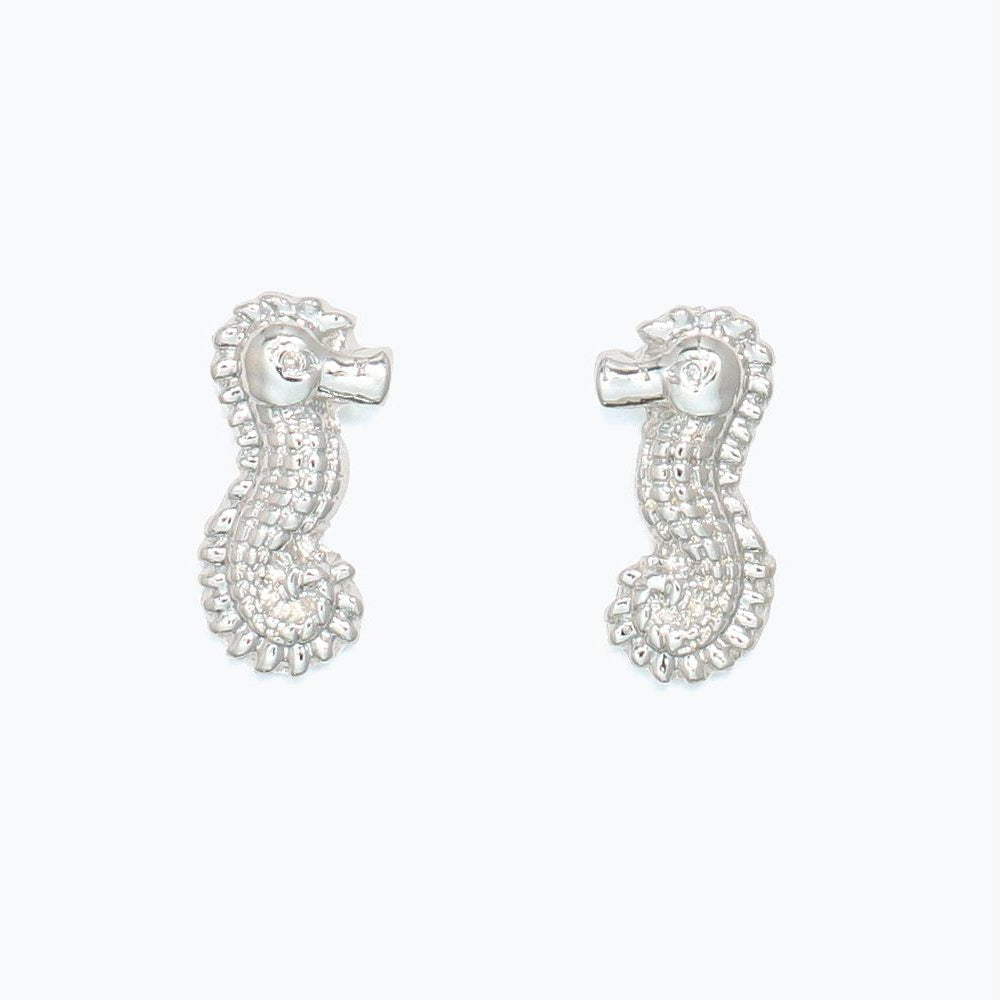 Earrings - Silver Detailed Seahorses - Mellow Monkey