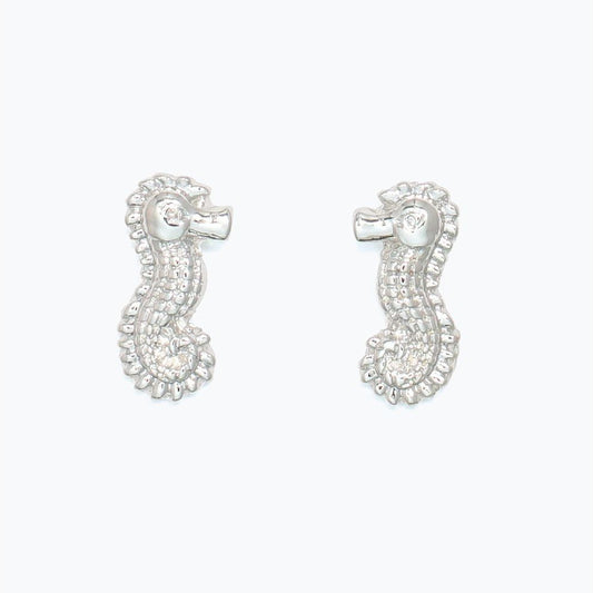 Earrings - Silver Detailed Seahorses - Mellow Monkey