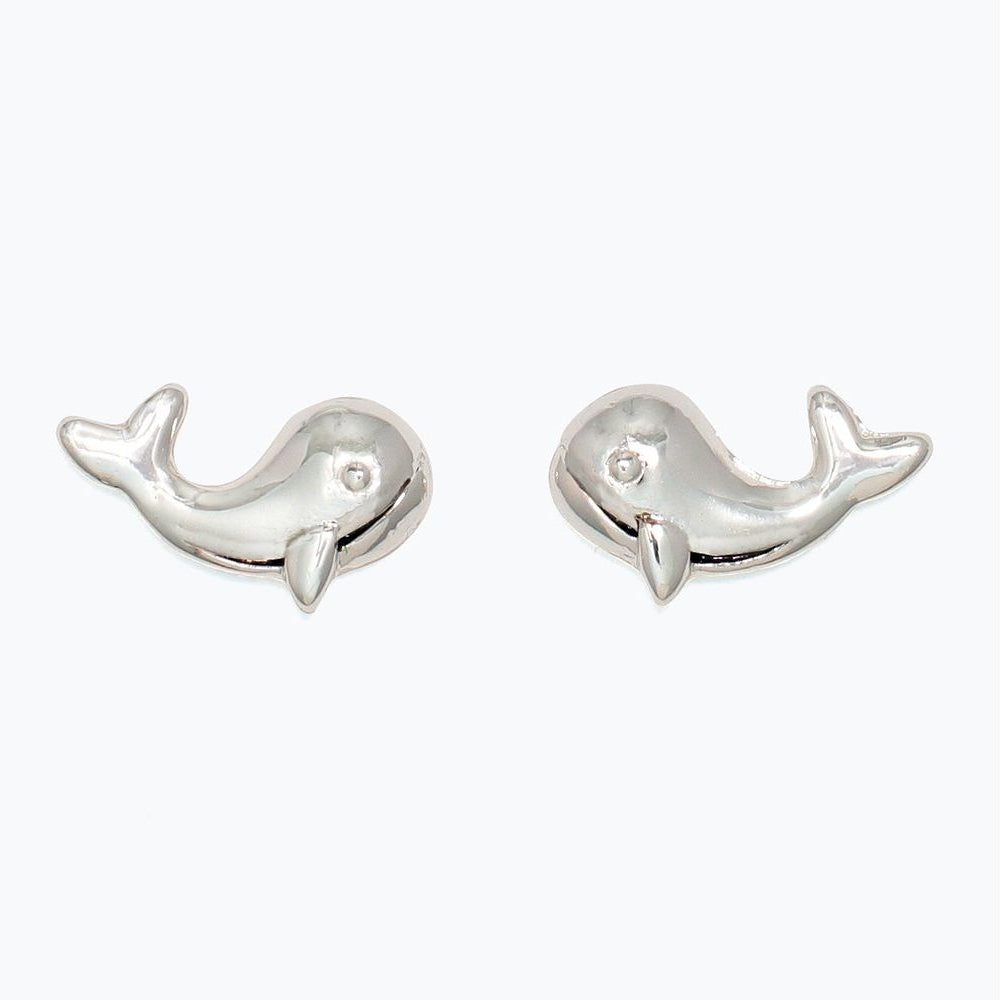 Earrings - Playful Silver Whales - Mellow Monkey
