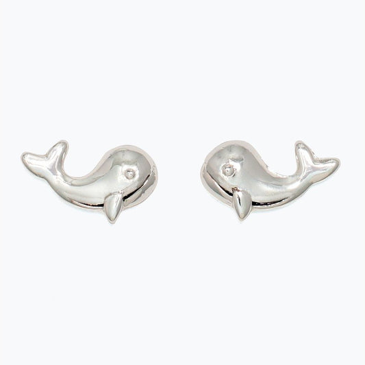 Earrings - Playful Silver Whales - Mellow Monkey