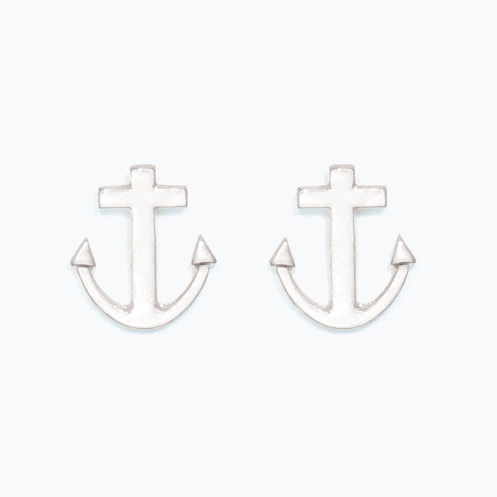 Earrings - Classic Silver Anchors - Mellow Monkey